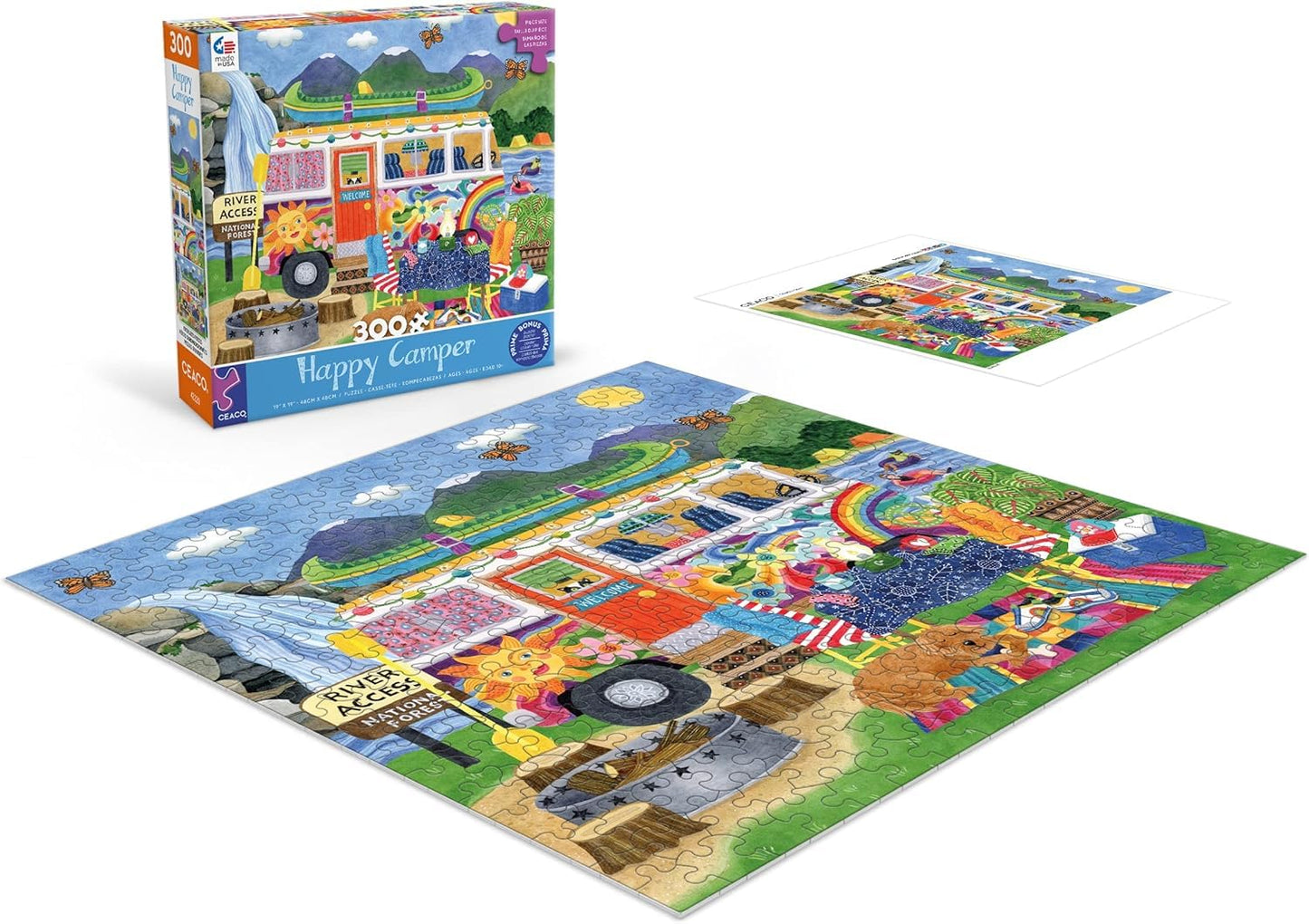 Ceaco - Happy Camper Waterfall Camper - 300 Piece Jigsaw Puzzle for Adults