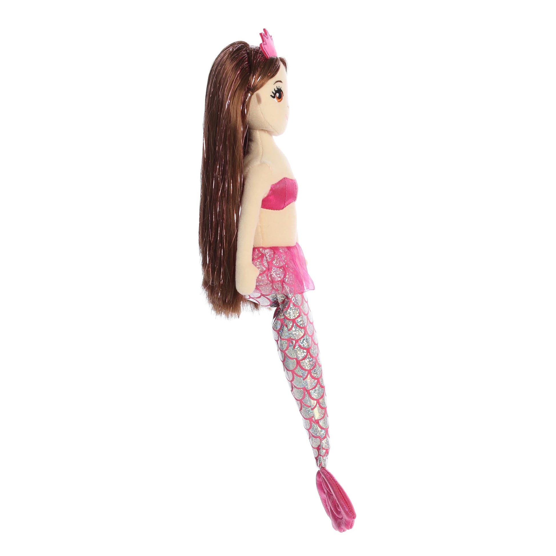 Aurora® Enchanting Sea Sparkles™ Ruby Stuffed Doll - Imaginative Play with Magical Companions - Perfect for Kid's Birthdays and Celebrations - Pink 18
