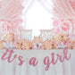 It's A Girl Banner Pink Glitter Baby Shower Party Pregnant AF 1st Birthday Party Decorations Supplies