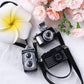 Black Mini Camera for Dolls, Dollhouse Miniature Digital SLR Camera, Vintage Style, Plastic, 1:12 Scale, Retro Theme, Dollhouse Accessory