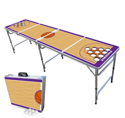 8-Foot Professional Beer Pong Table w/Cup Holes - Phoenix Basketball Court