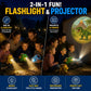 Kid Galaxy Flashlight & Projector - Lion Theme Toy, 2-in-1 Kids Flashlight with 3 Image Discs & 24 Color Pictures, Safari Animal Projection Toy
