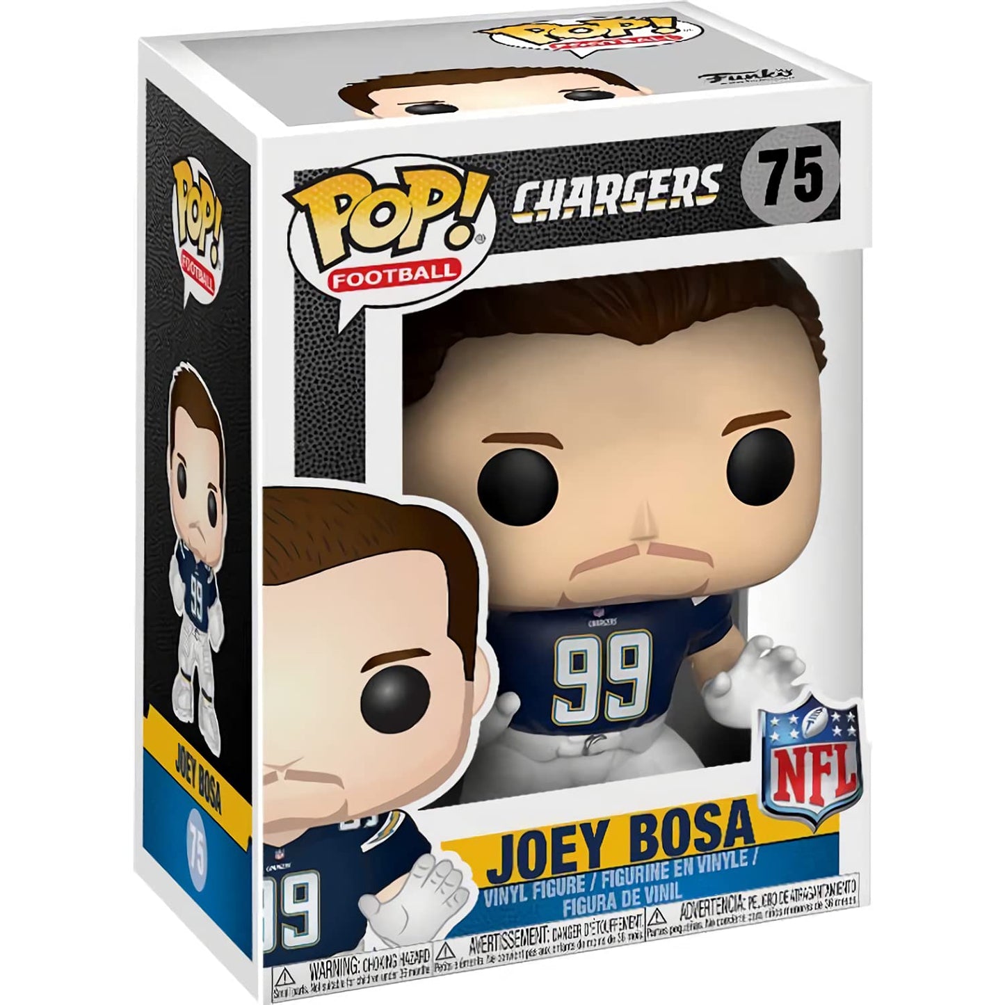 J o e y B o s a [Charge r s Home]: Fun ko P o p ! Football Vinyl Figurine Bundle with 1 Compatible 'ToysDiva' Graphic Protector (075-20166 - B)