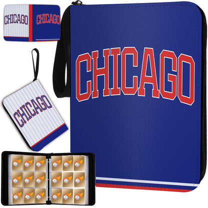 Baseball Card Binder With Sleeves 900 Pocket, Chicago Card Holder for Trading Cards, Collector Album, Sports Card 3 Ring Storage Book Folder Organizer