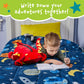MEMORY MATES Jax the Red Dragon Memory Foam Pillow Plush with Kid's Diary that Stores in Belly Pocket, 15” Stuffed Animal, 6" Journal
