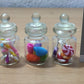 3pc Miniature Candy Cake Food Cookie Dollhouse Cake in Clear Glass Mini Bottle fruit Food #MF012