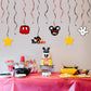 LINGTEER Oh Twodles Birthday Swirls Streamers - Cheers to Boys 2nd Birthday Kids Two Years Old Mouse Theme Party Hanging Decorations.