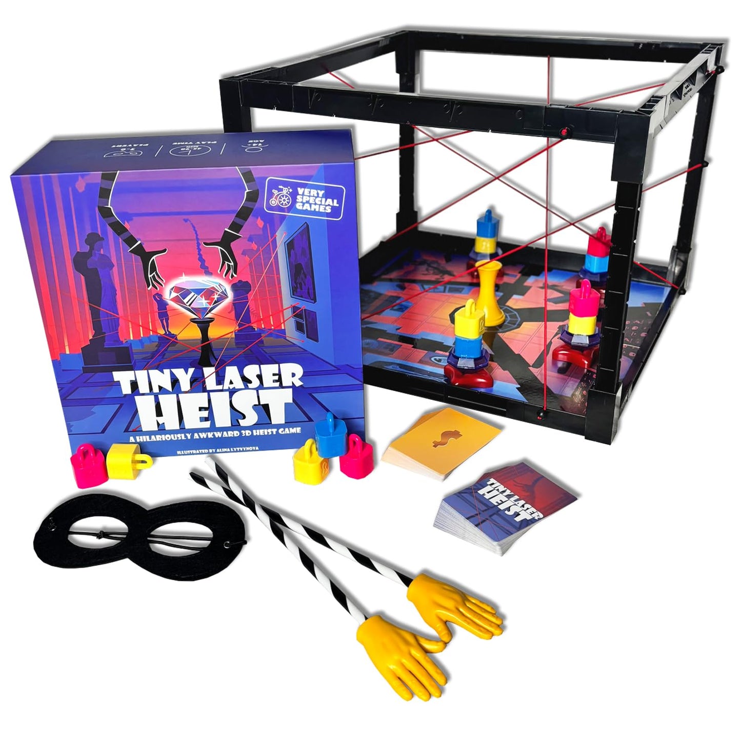 Tiny Laser Heist - Hilarious 3D Heist Game, Outsmart & Negotiate for the Loot, Fun Cooperative Board Game for Ages 12+, Perfect for Game Nights