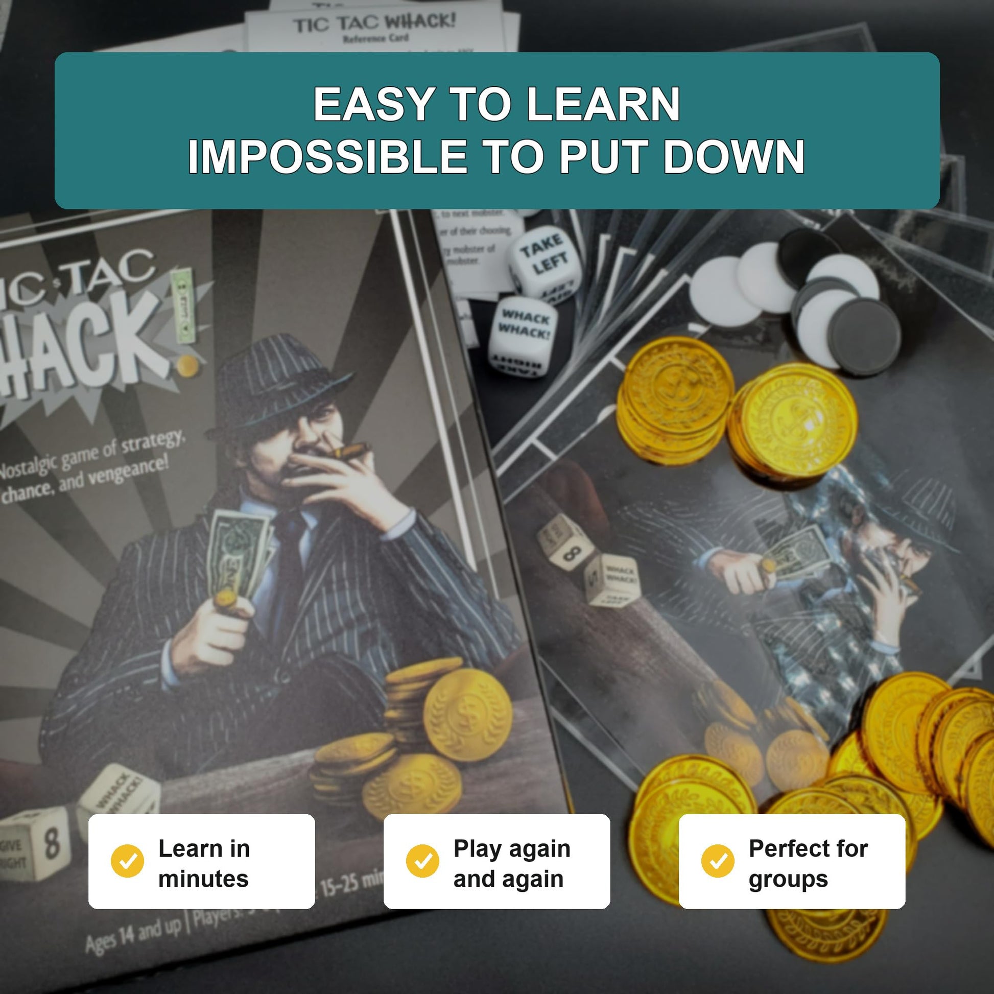 Tic Tac Whack! The Ultimate Dice Game for Family Game Night - Fun Family Games for Adults, Teens & Kids Ages 14+ - Great