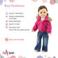 Emily Rose 18" Doll Pink Jacket Outfit Set - 3-Piece Faux Fur Collar Winter Coat with White Tee & Blue Jeans - Gift Boxed Clothes for 18 Inch Dolls