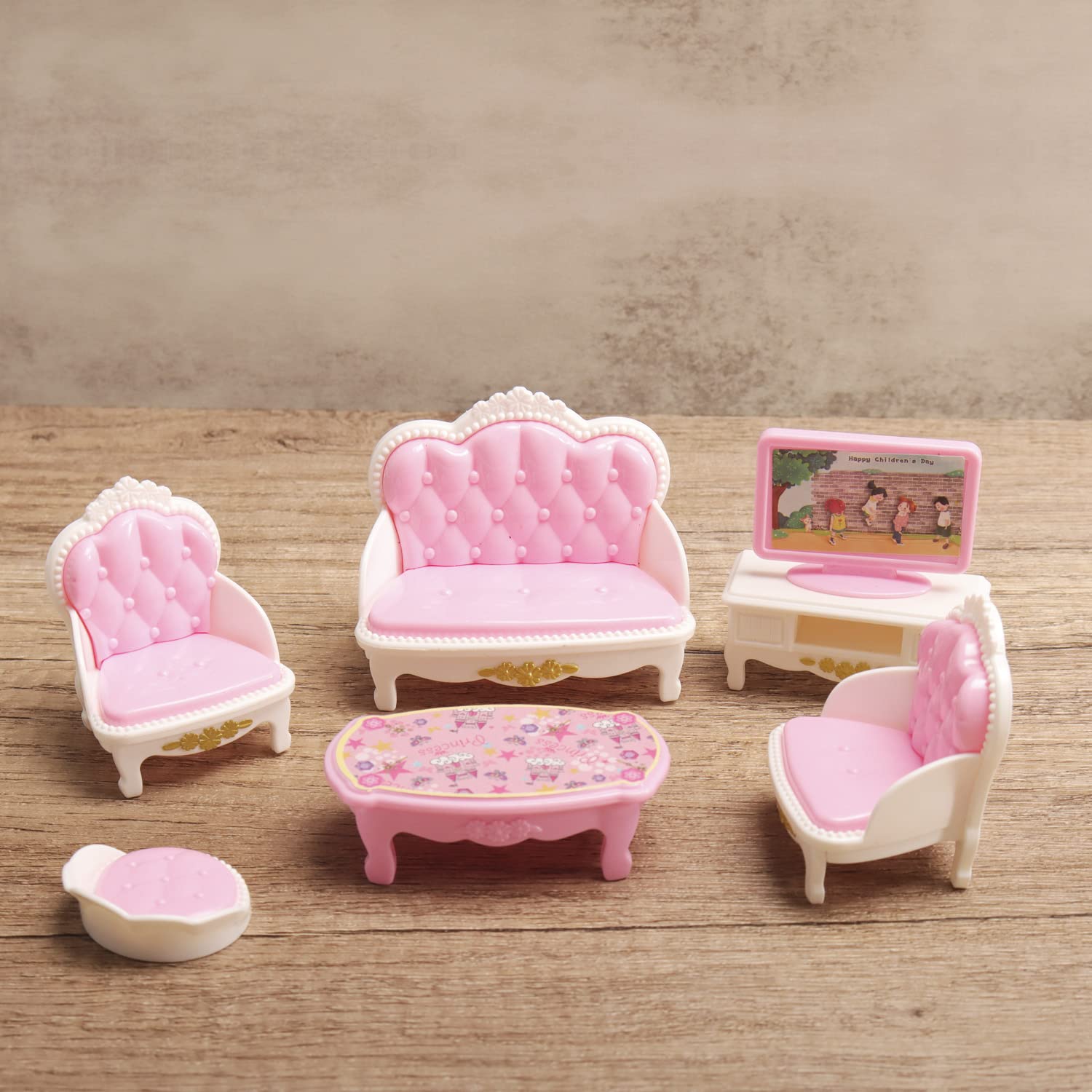 20 Pcs Mini Bathroom Set Plastic Mini Living Room Furniture Set