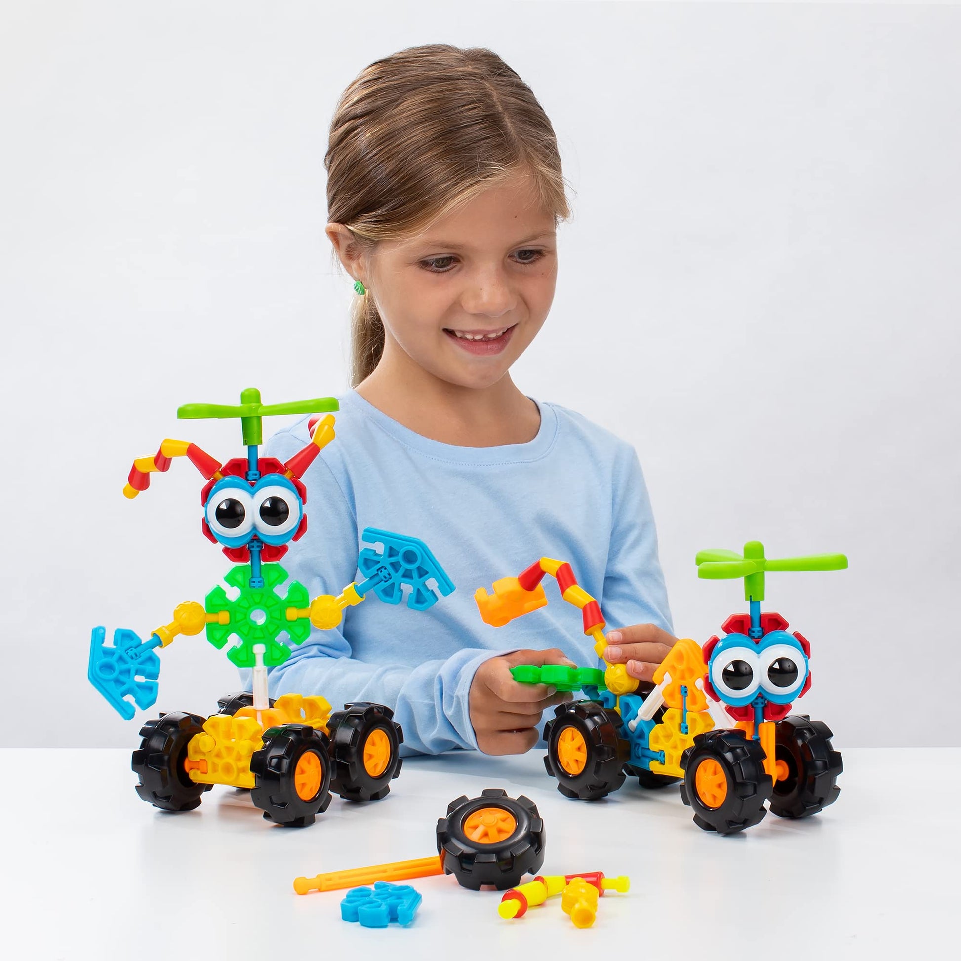 Basic Fun Kid K'NEX | Zoomin' Buddies 20 Model | Kids Craft Set with 48 Pieces | Educational Toys for Kids, Fun and Colourful Building Toys for Boys