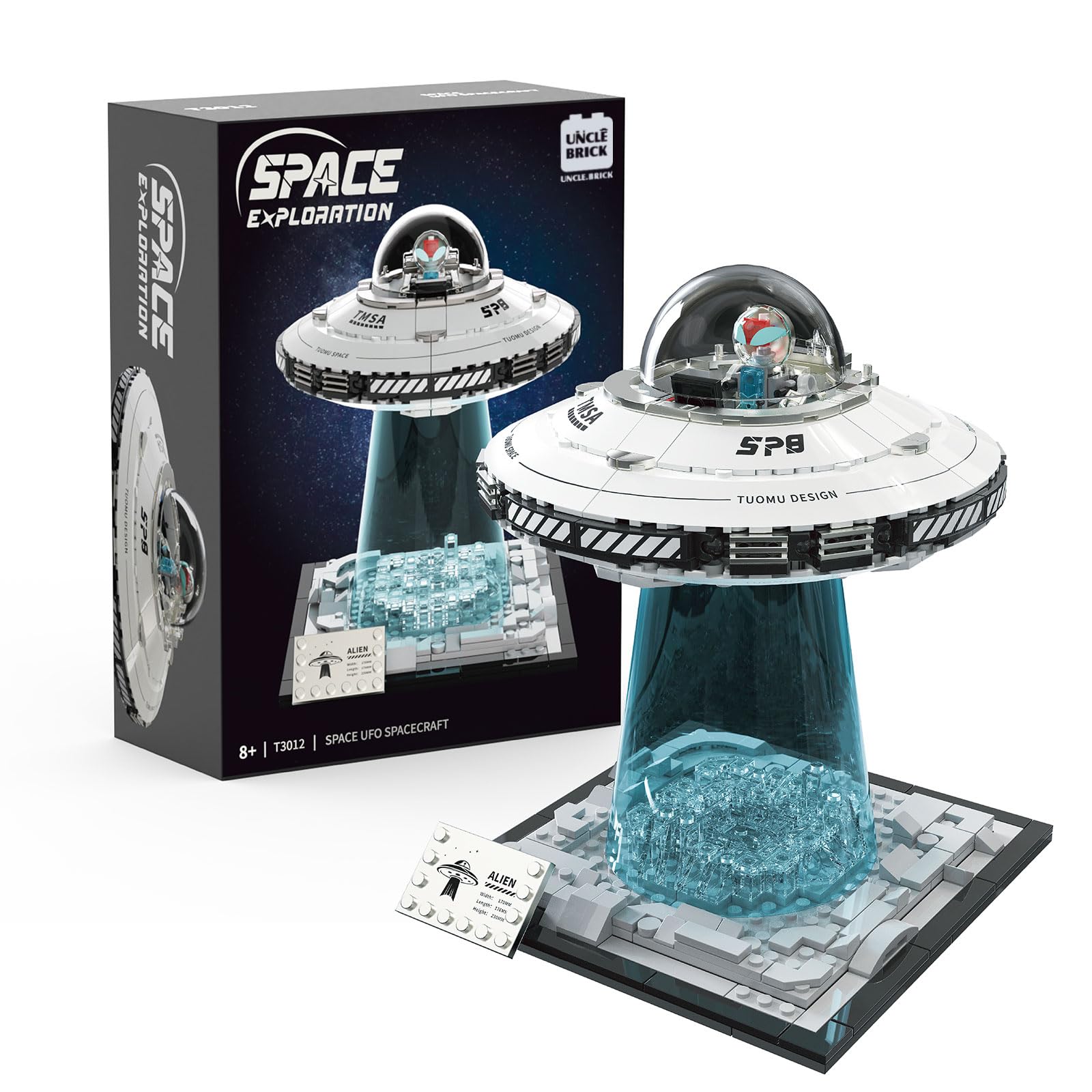 UNCLE BRICK Space UFO Spaceship Building Sets, Galaxy Interstellar Spaceship Sets,Collection Creative Star Spaceship Building Kit for Animation