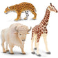 Safari Ltd. Zoo Animal Toy Set - 5 Figurines of Elephant, Giraffe, Jaguar, Rhino, Buffalo - Play Set for Boys, Girls, and Kids 3+