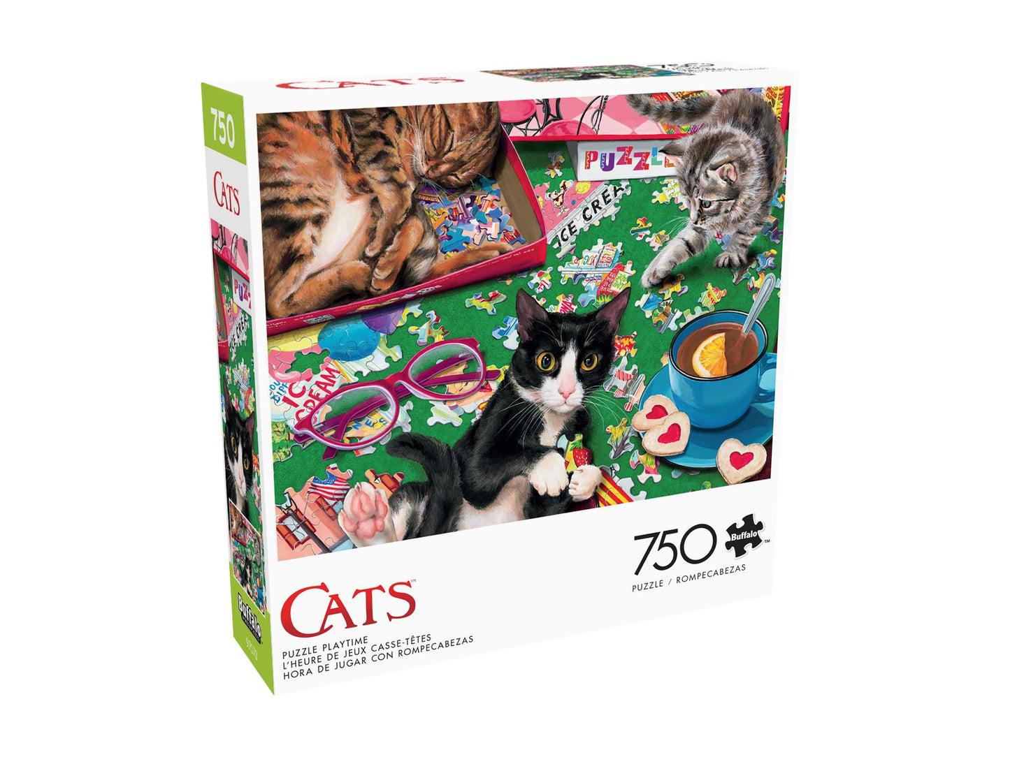 Buffalo Games Cat Puzzle for Adults, Puzzle Playtime, 750 Piece, 24x18 in