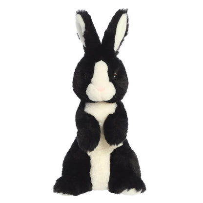 Aurora Vibrant Spring Sitting Pretty Bunny Stuffed Animal - Decorative Charm - Endless Fun - Black 14 Inches