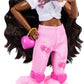 Barbie Dream Besties Doll and Accessories, Brooklyn” Posable Roller Skating Fashion Doll with Dark Brown Hair, 9Music & Video Themed Pieces