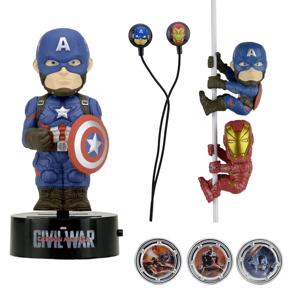 NECA Marvel Captain America Civil War - Limited Edition Gift Set (Scalers, HUBSNAPS, Body Knocker, Earbuds)