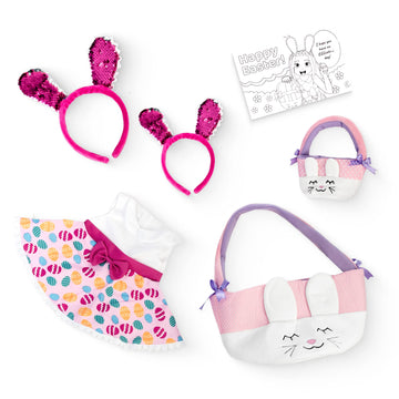 Playtime by Eimmie Doll Clothes & Accessories Set, Easter Holiday Dress with Matching Accessories, Fits American, Generation, & Similar 18-Inch Dolls
