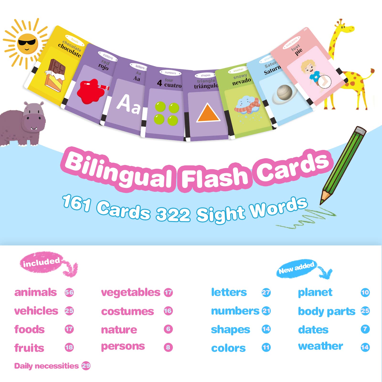 TimingSXD Spanish Flash Cards for Kids,Bilingual Flash Cards for Toddler/Beginning - ABC,Numbers,Colors,Shapes,Español/English Talking