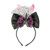 Chic Day in Paris Deluxe Bow Headband - 9" x 6" (1 Pc.) - Elegant Black & Pink Design - Perfect for Any Parties