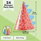 BLUE PANDA Dinosaur Party Hats - 24 Pack, Multicolor T-Rex Cone, One Size Adjustable - Birthday & Party Hats for Kids & Toddlers