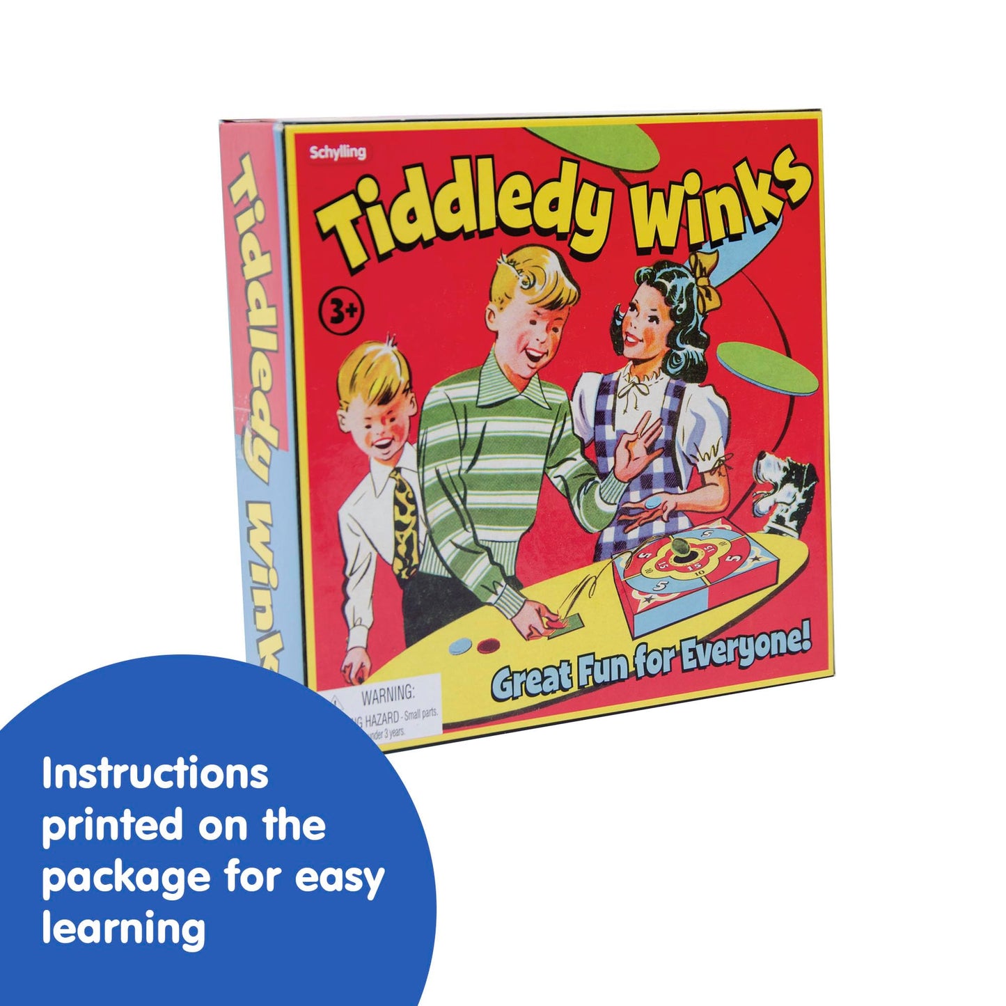 Schylling Tiddledy Winks - Classic Game for the Whole Family - Includes Game Board, Cup, and Winks - Ages 3 and Up
