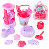 13-Piece Pink Princess Beach Sand Toy Set for Girls - Sand Playset with Sand Wheel, Mermaid Bucket, Water Pot, Shovels, Rakes, Molds & Zippered