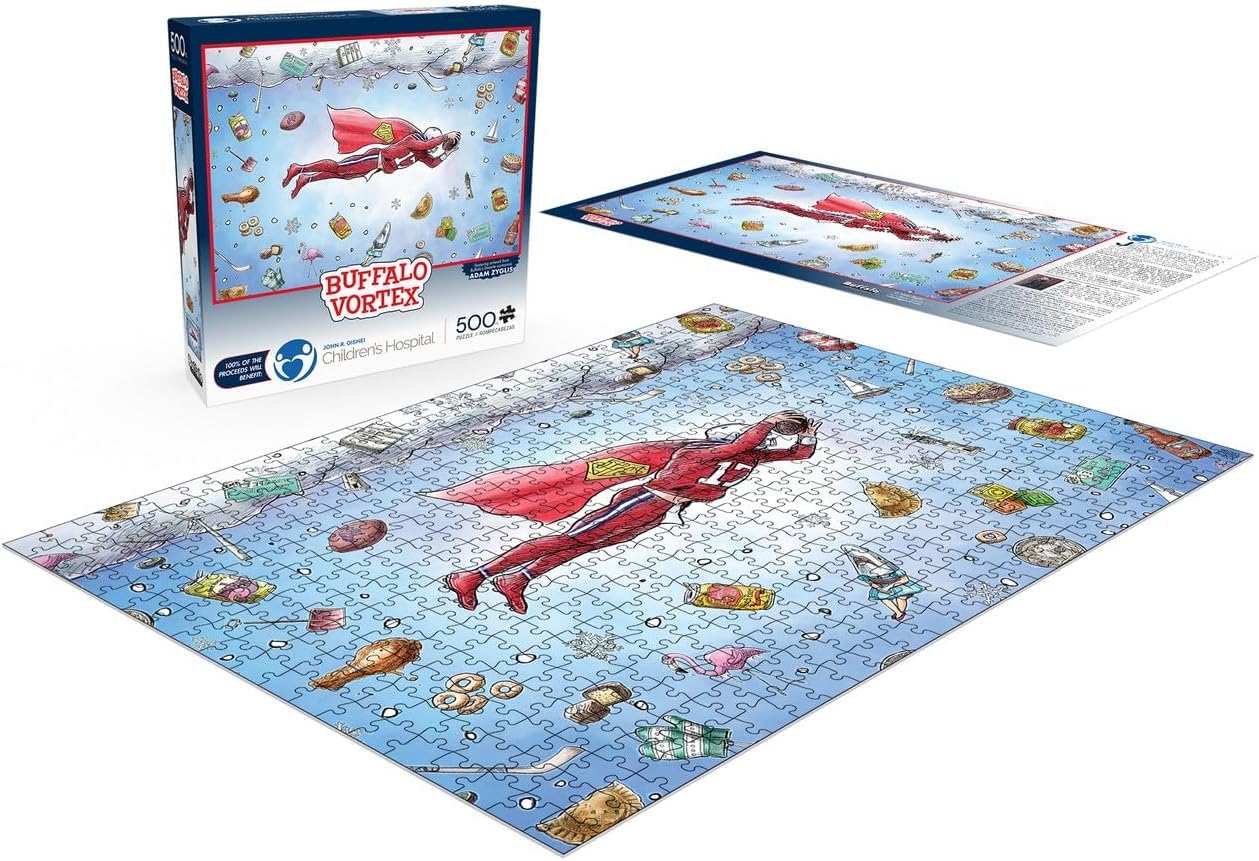 Buffalo Games - Buffalo Vortex - 500 Piece Winter Jigsaw Puzzle - Festive Holiday Puzzles for Adults - Precision-Cut Pieces, Christmas Artwork,