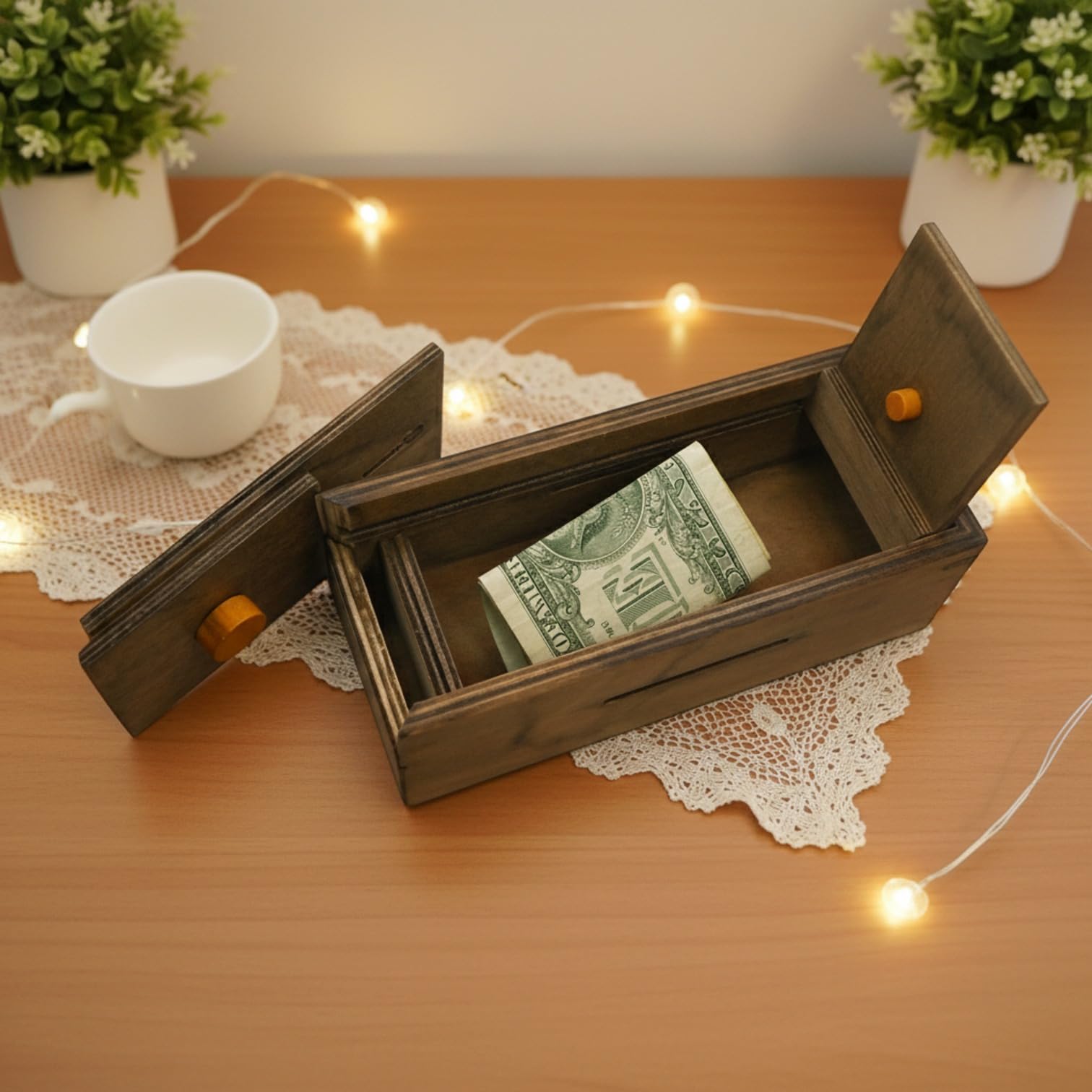 Explorer Enigma Secret Puzzle Box Money and Gift Card Holder Trick Lock