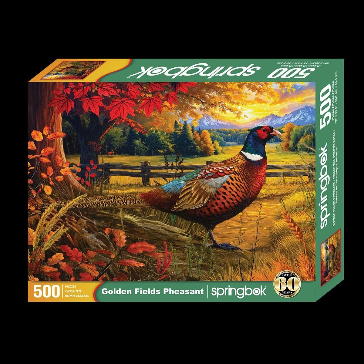 Springbok Golden Fields Pheasant 500 Piece Jigsaw Puzzle for Adults