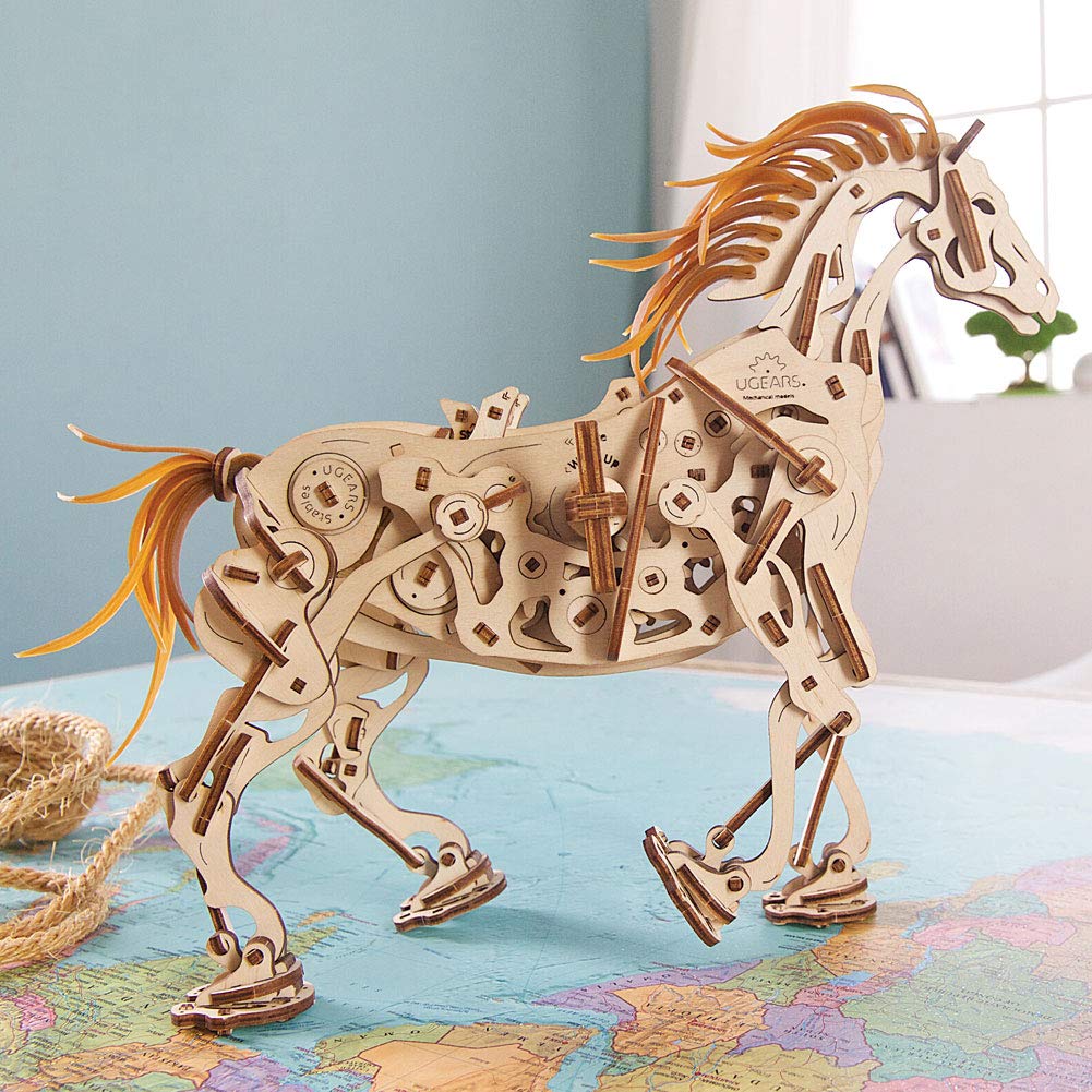UGears Models 3-D Wooden Puzzle - Mechanical Horse Mechanoid