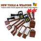 BroTex Pirates Treasure Chest Money Dollars, Silver Golden Gems Crystals Bag Torch Cannon Bricks Accessories Pack, Building Blocks Toys