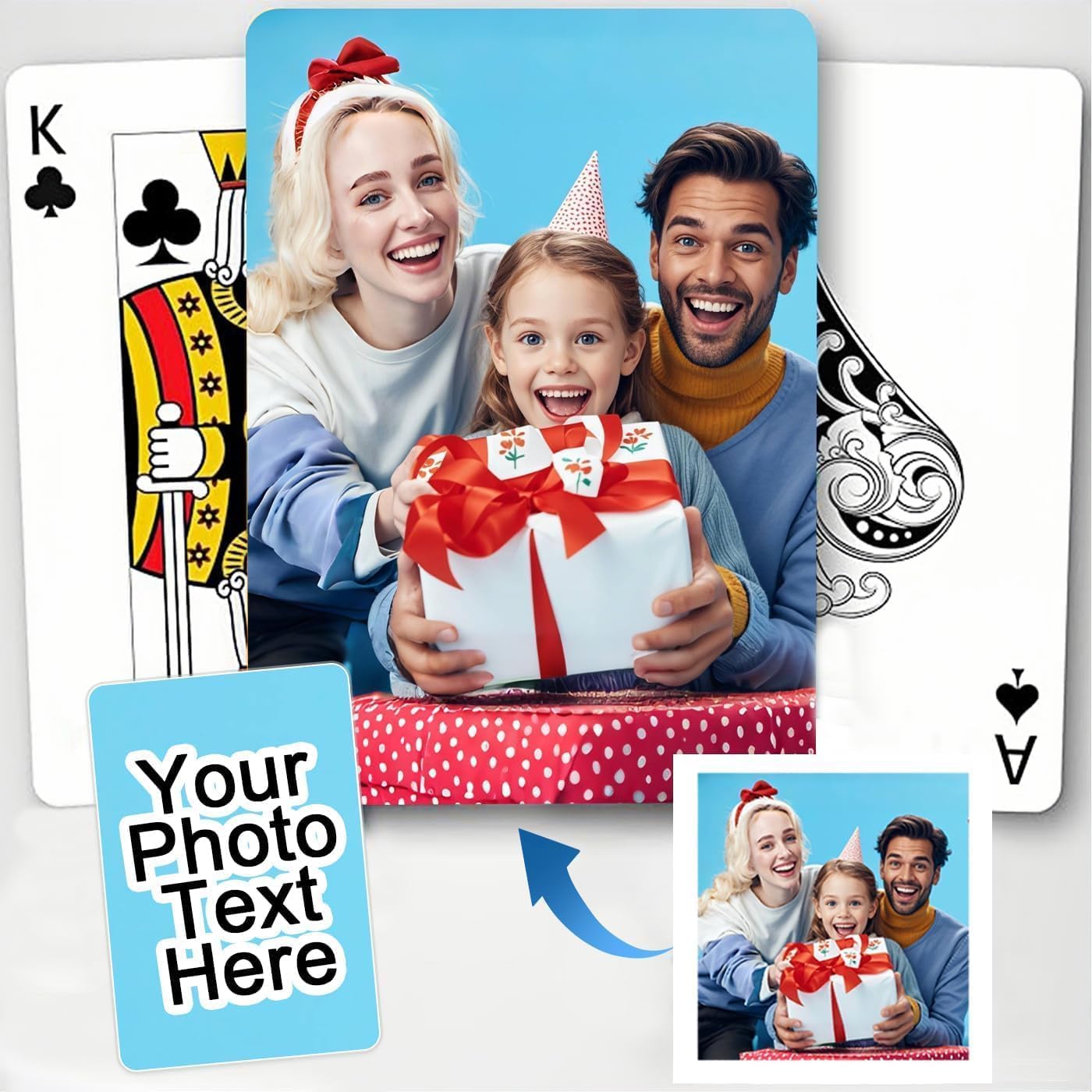 PRIVATEDIY Custom Playing Cards,Make Own Customized Playing Card Present for Party,Family,Weddings,Business,Activities,and More (Single/Bulk)