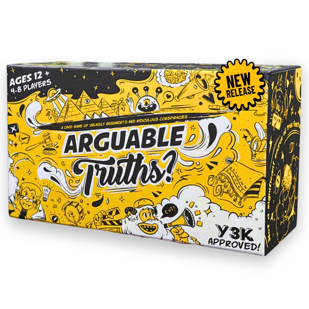 Arguable Truths? | NEW! | A Card Game of Unlikely Arguments and Ridiculous Conspiracies | Fast-Paced Party Game of Debates & Hilarious Topics | Ages