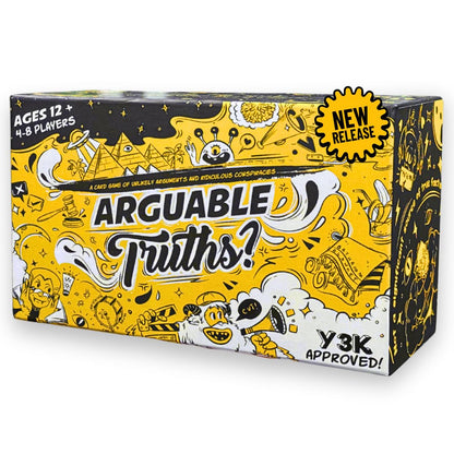 Arguable Truths? | NEW! | A Card Game of Unlikely Arguments and Ridiculous Conspiracies | Fast-Paced Party Game of Debates & Hilarious Topics | Ages