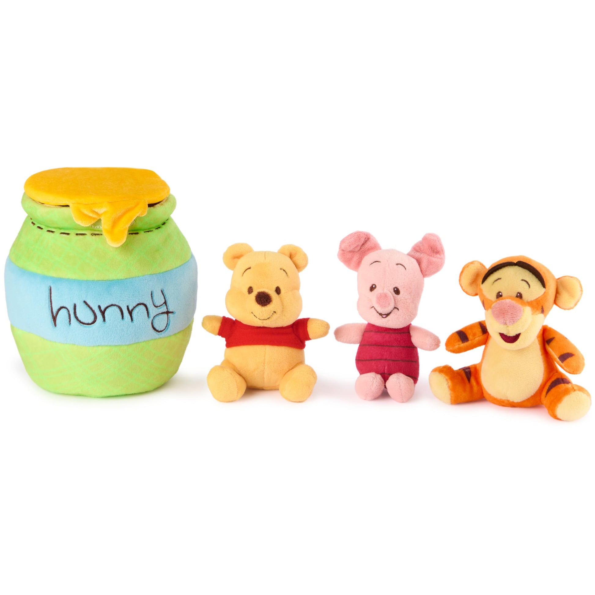 GUND Disney Winnie the Pooh 4-Piece Sensory Plush Toy Playset for Babies