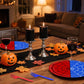 100 Pieces Halloween Spider Web Party Tableware Set - Red Blue Web Plates, Napkins and Forks, Disposable Dinnerware for Boys Birthday and Halloween