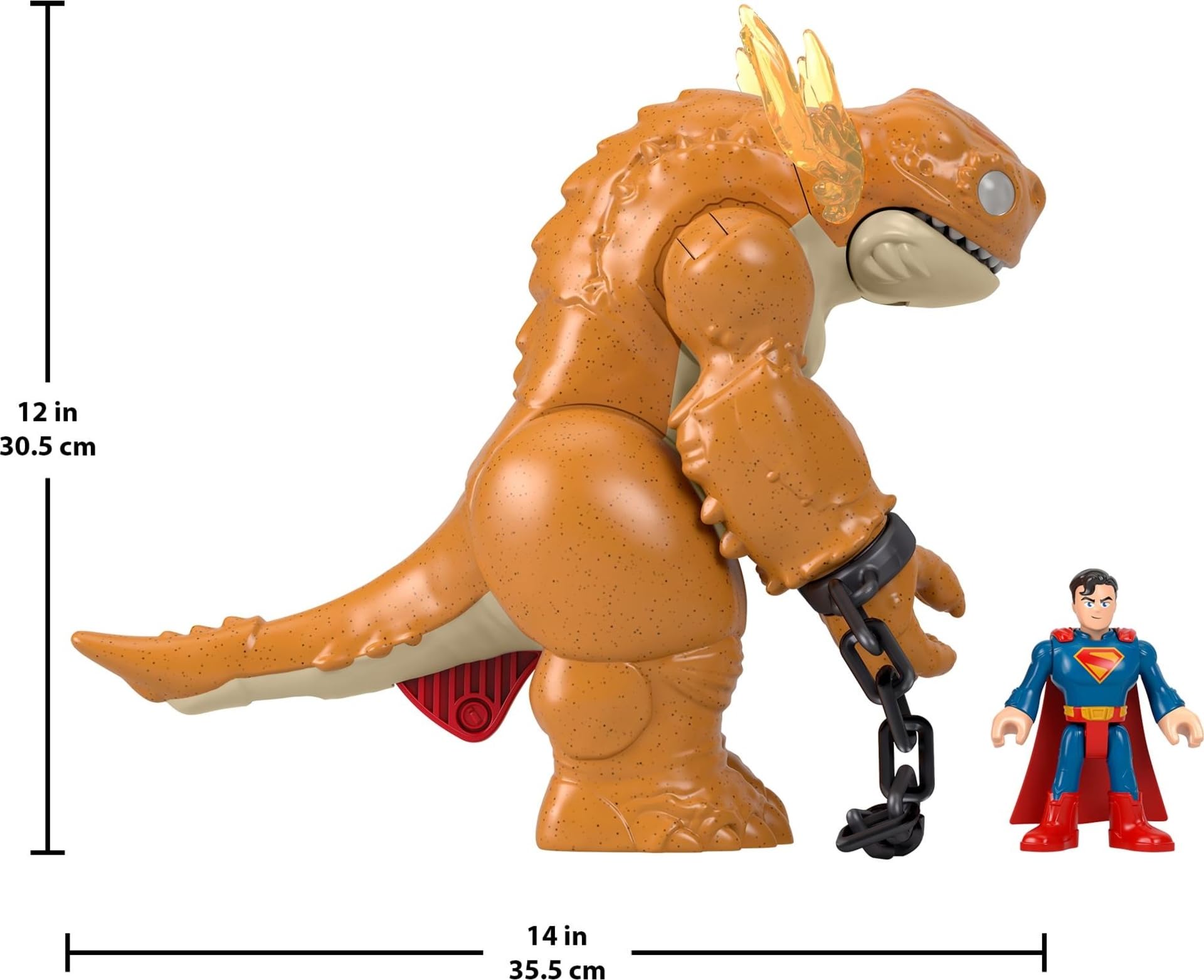 Fisher-Price Imaginext Superman Toy with Lights, Sounds, Motion & 3-inch Action Figure, 10-inch Monster with Chains, for Ages 3+