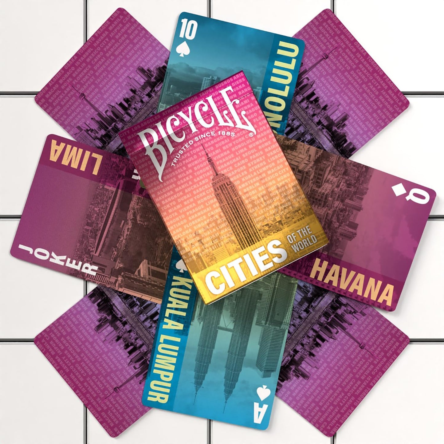 Bicycle Cities of the World Collectible Standard 52 Deck of Cards, Poker Size, Travel Guide Gifts, Vacation Games, Family & Kids Card Game Night