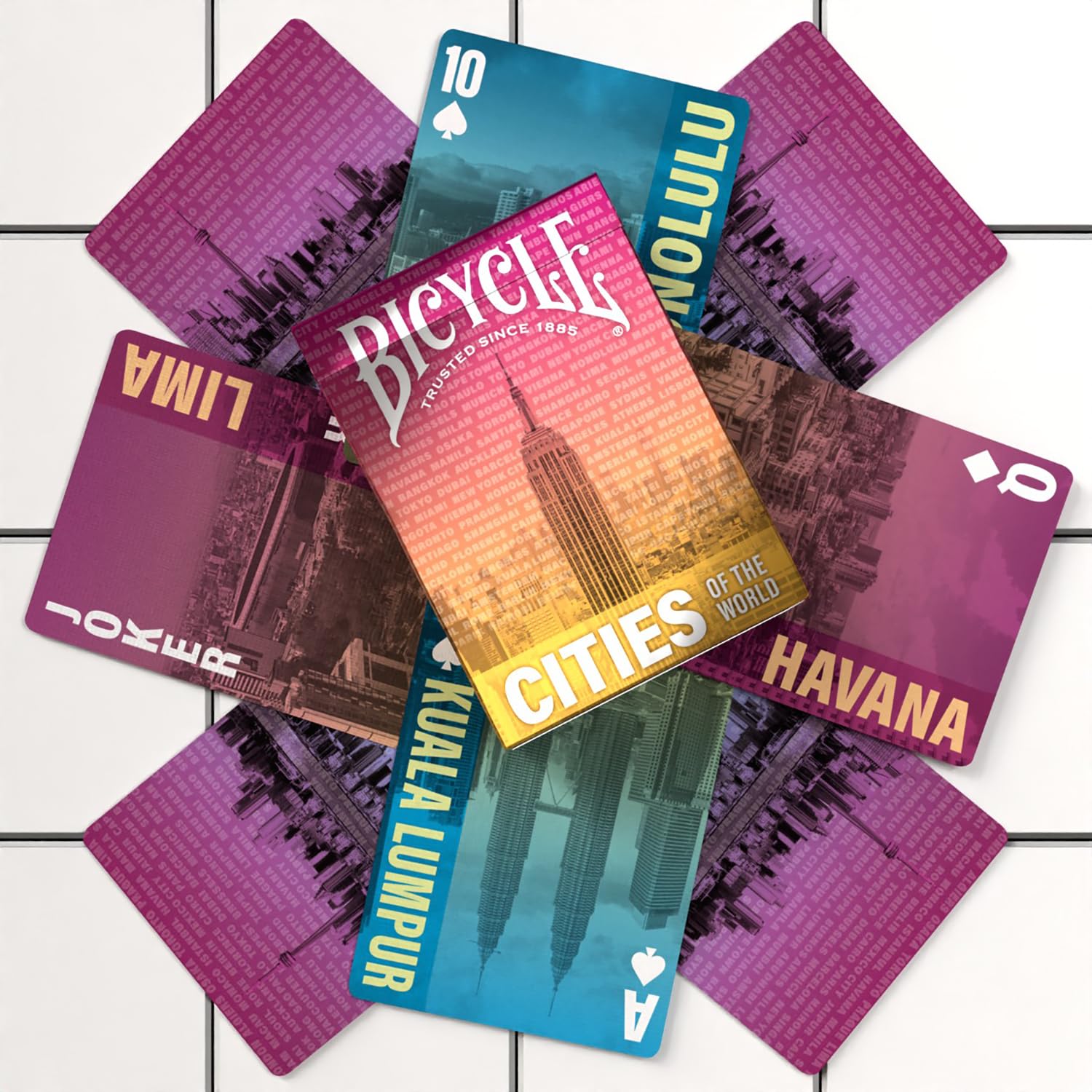 Bicycle Cities of the World Collectible Standard 52 Deck of Cards, Poker Size, Travel Guide Gifts, Vacation Games, Family & Kids Card Game Night