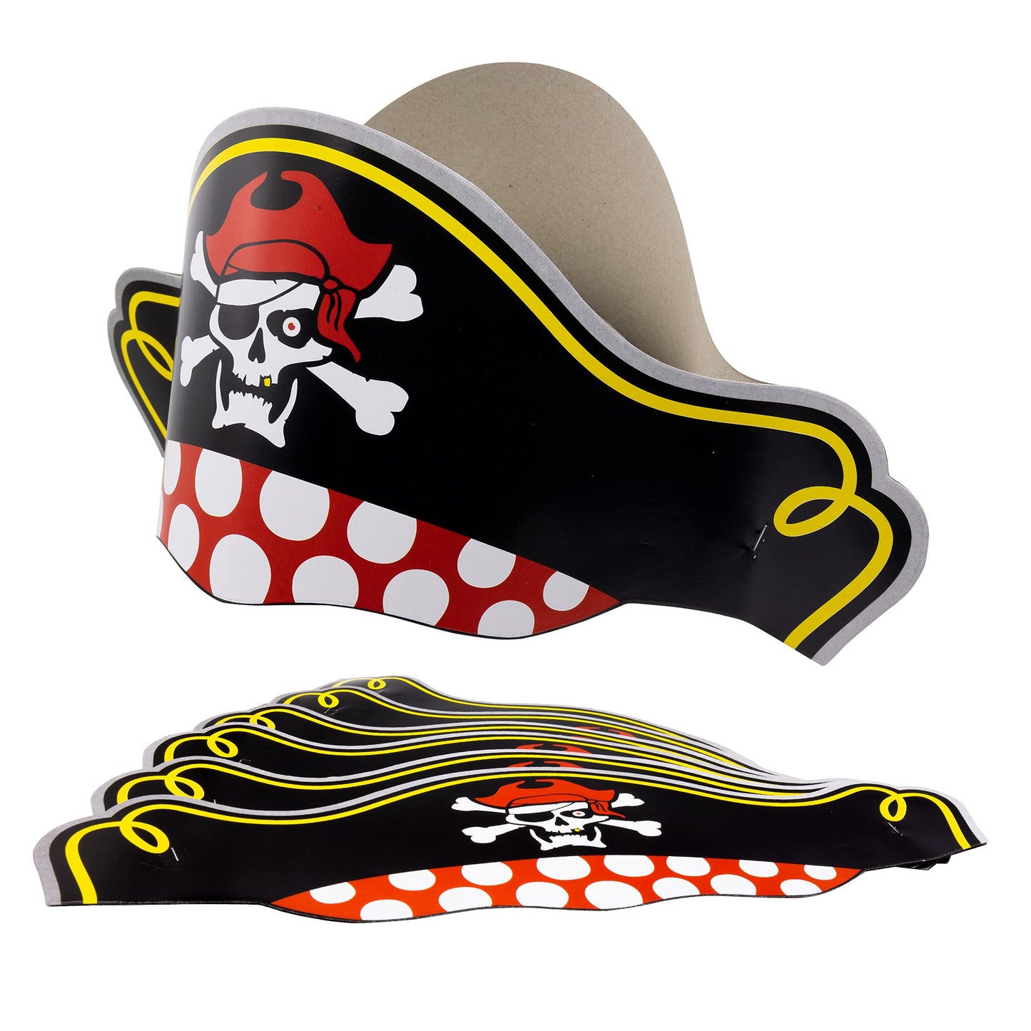 Windy City Novelties 12 Pack - 14" Cardboard Pirate Captain Party Hats
