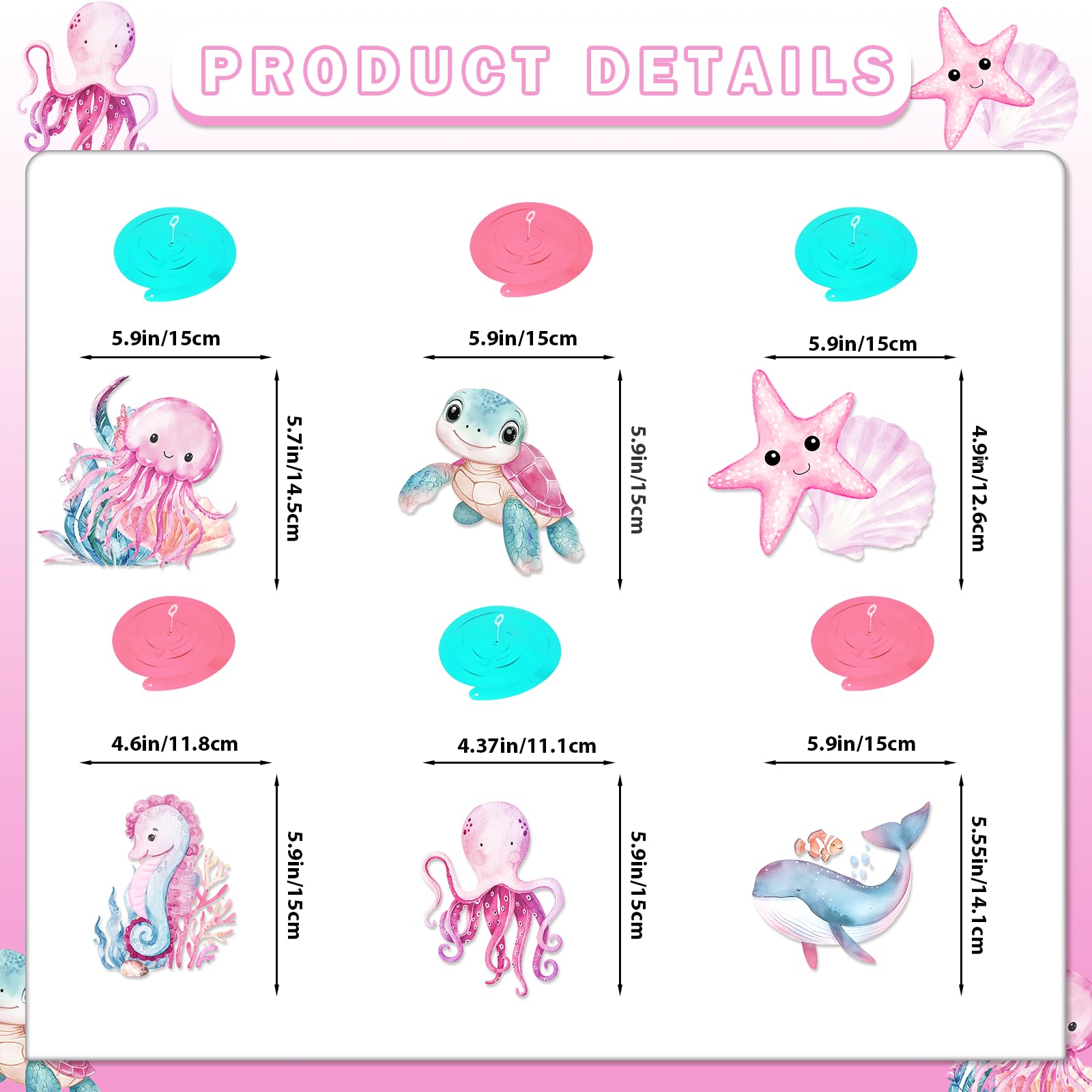 Sea You Soon Baby Shower Decorations: Under The Sea Baby Shower Decorations Ocean Baby Banner Girl Pink