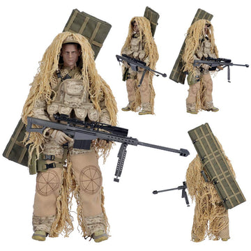 MoJyetli Soldier Action Figure Model, 12 Inch 1/6 Realistic Army Military Police Sniper Soldier Model Set with Accessories Collection Gifts for Adults