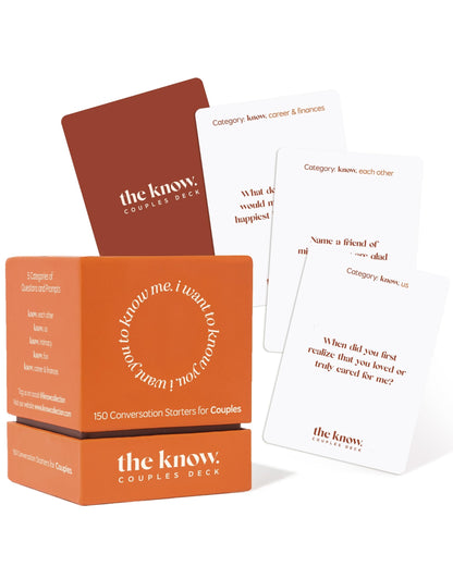 The Know Collection Couples Deck, 150 Thoughtful Conversation Starters and Questions for Date Night, Fun Card Game for Couples, Anniversary