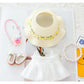 Clothes for Lububu Dolls(No Doll) Accessories, Outfit Set 5 Pieces Gauze Dress for 17cm Doll, Romantic Hat Skirt Shoes Doll Clothing Set Replacement