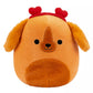 Squishmallows 8"" Valentines Finley The Dog, Medium, Brown