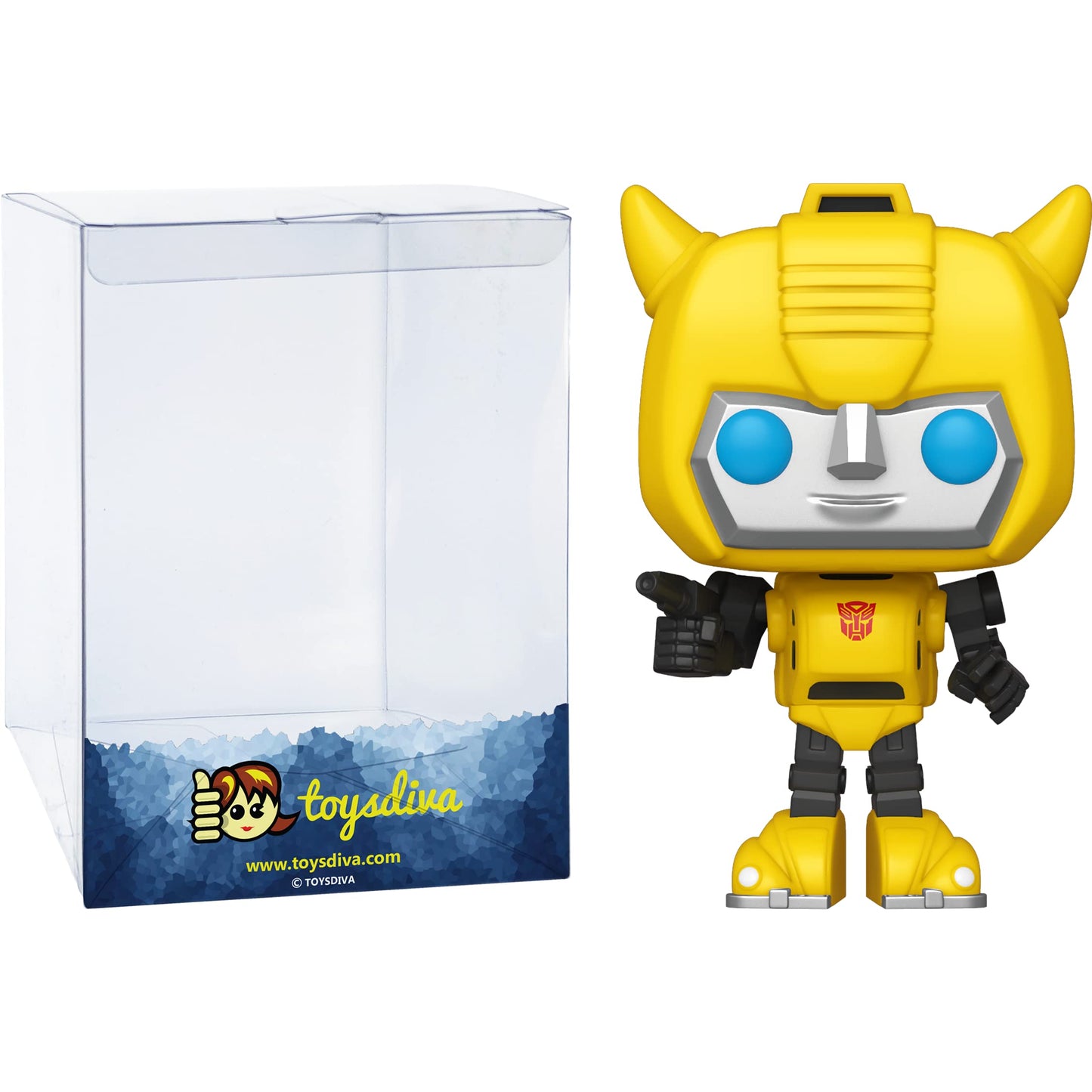 Funko Bumbleb e e : P o p ! Retro Toys Vinyl Figurine Bundle with 1 Compatible 'ToysDiva' Graphic Protector (023-50966 - B)