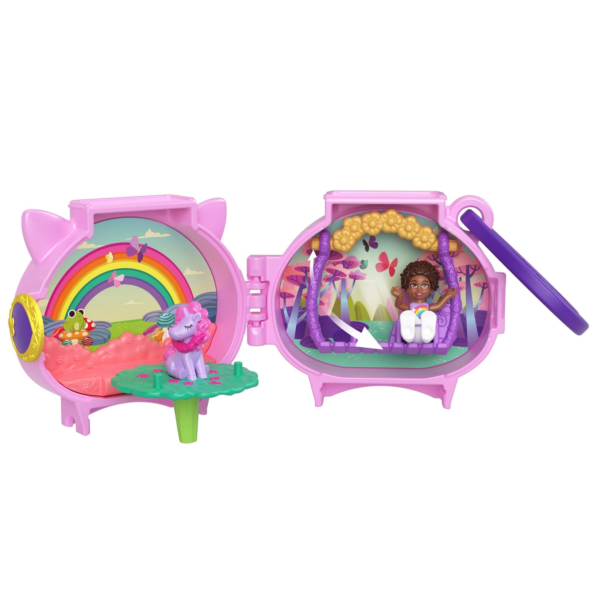 Mattel Polly Pocket Pet Connects Unicorn Micro Playset Figurine + Animal + Accessory