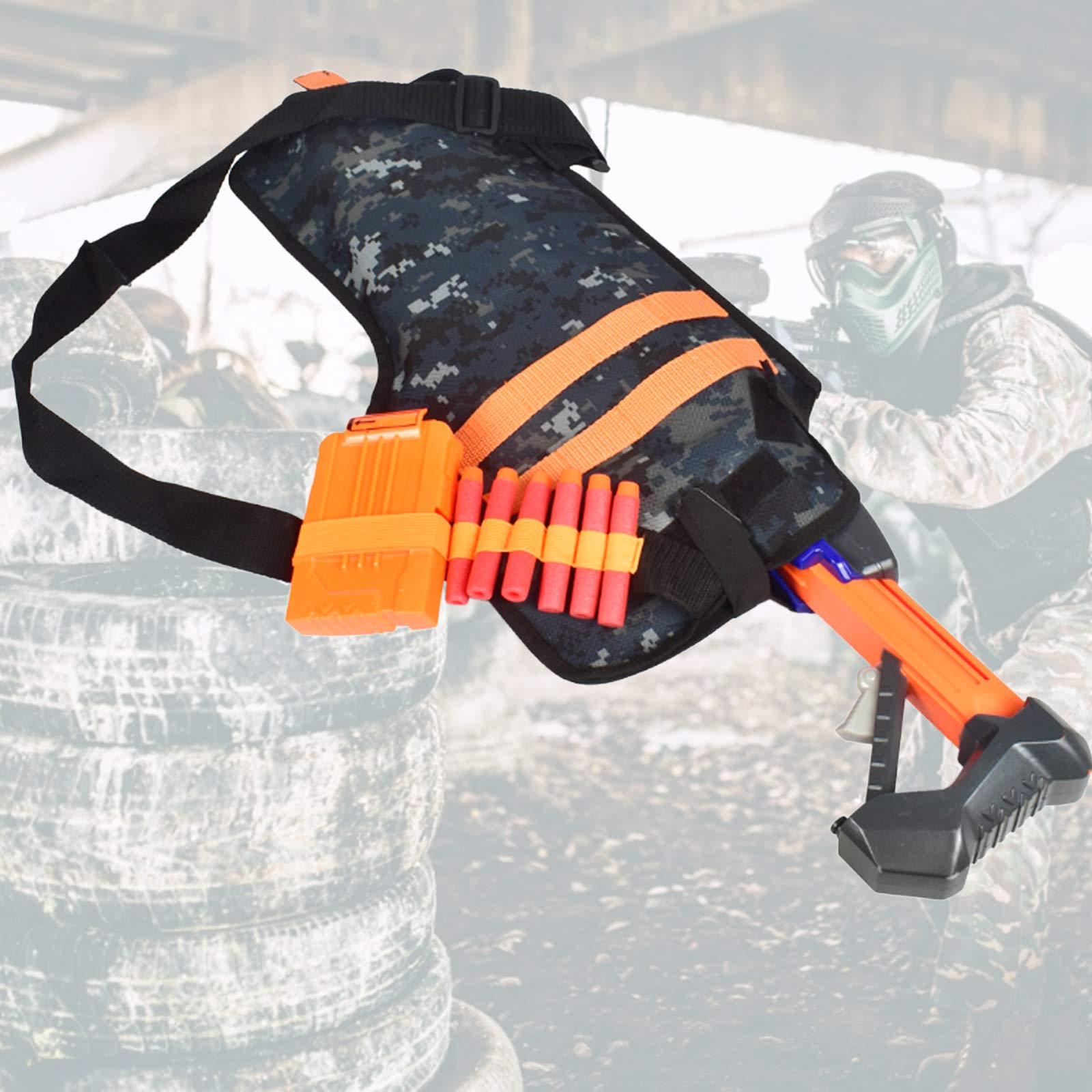 Storage Bag Backpack for Toy Guns, Adjustable Tactical Blaster Belt Holster Shoulder Target Pouch Bag for Nerf N-Strike Elite Series